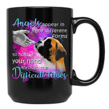 Boxer Angels Appear In Many Different Forms To Hold Your Hand Through The Difficult Things Black Coffee Mug - Black