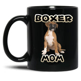 Boxer Dog Mom Mother Black Coffee Mug, Gift Coffee Mug