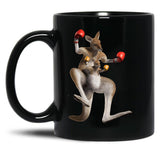 Boxing Kangaroo Australia G'Day Mate Black Coffee Mug, Gift Coffee Mug