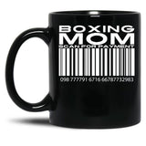 Boxing Mom Scan For Payment Black Coffee Mug, Gift Coffee Mug