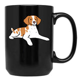 Brittany Dog Cute Illustration Black Coffee Mug, Gift Coffee Mug - Black