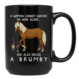 Brumby Horse And Wine Funny Horse Black Coffee Mug, Gift Coffee Mug - Black