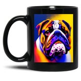 Bulldog Black Coffee Mug, Gift Coffee Mug