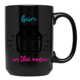 Bun In The Oven Pregnant Pregnancy Baby Bun Cute Mom Baby Shower Black Coffee Mug, Gift Coffee Mug - Black