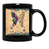 Butterfly Per Coffee Classic Mandala Pattern Purple Black Coffee Mug - Black