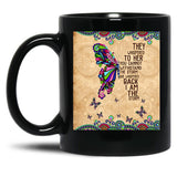 Butterfly Per Coffee Classic Mandala Pattern Purple Black Coffee Mug