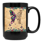 Butterfly Per Coffee Classic Mandala Pattern Purple Black Coffee Mug - Black