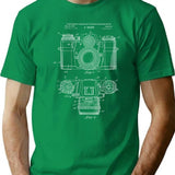 Camera Vintage Patent Blueprint 1962 T-Shirt for Men & Women, T-Shirts Graphic Tee - Green