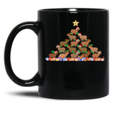 Capybara Christmas Tree Gift Funny Christmas Capybara Black Coffee Mug, Gift Coffee Mug
