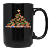 Capybara Christmas Tree Gift Funny Christmas Capybara Black Coffee Mug, Gift Coffee Mug - Black