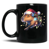 Capybara Christmas Black Coffee Mug, Gift Coffee Mug