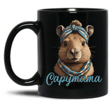 Capymama Funny Capybara Mother'S Day Design Black Coffee Mug, Gift Coffee Mug