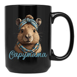 Capymama Funny Capybara Mother'S Day Design Black Coffee Mug, Gift Coffee Mug - Black