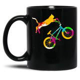Cat Bmx Black Coffee Mug, Gift Coffee Mug