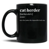 Cat Herder Black Coffee Mug, Gift Coffee Mug