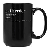 Cat Herder Black Coffee Mug, Gift Coffee Mug - Black