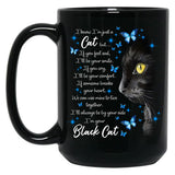 Cat Is My Friend Black Coffee Mug