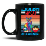 Cat Lover Gift Black Coffee Mug, Gift Coffee Mug