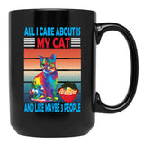 Cat Lover Gift Black Coffee Mug, Gift Coffee Mug - Black