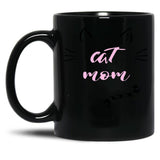 Cat Mom Cat Momy Cat Mother Black Coffee Mug, Gift Coffee Mug