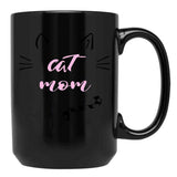 Cat Mom Cat Momy Cat Mother Black Coffee Mug, Gift Coffee Mug - Black