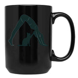 Cat Mom Yoga Black Coffee Mug, Gift Coffee Mug - Black