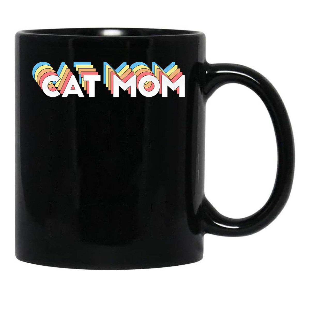 Cat Mom Black Coffee Mug, Gift Coffee Mug - Black