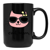 Cat Mum Black Coffee Mug, Gift Coffee Mug - Black