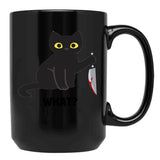 Cat What Black Coffee Mug, Gift Coffee Mug - Black