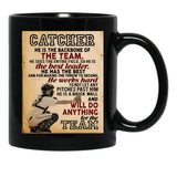 Catcher Baseball Black Coffee Mug - Black