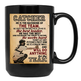 Catcher Baseball Black Coffee Mug - Black