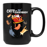 Cats For Everyone Funny Chirstmas Cat Black Coffee Mug, Gift Coffee Mug - Black