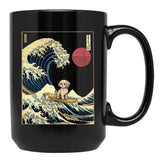 Cavachon Kanagawa Japanese Surfing Wave Black Coffee Mug, Gift Coffee Mug - Black