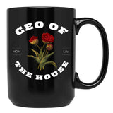 Ceo Of The House Sarcastic Mom Saying Black Coffee Mug, Gift Coffee Mug - Black