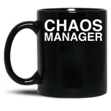 Chaos Manager Black Coffee Mug, Gift Coffee Mug
