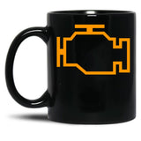Check Engine. Automotive Mechanic Car Warning Light Black Coffee Mug, Gift Coffee Mug