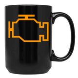 Check Engine. Automotive Mechanic Car Warning Light Black Coffee Mug, Gift Coffee Mug - Black