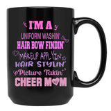 Cheer Mom Funny Cheerleading Cheerleaders Dad Parents Black Coffee Mug, Gift Coffee Mug - Black