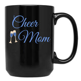 Cheer Mom Black Coffee Mug, Gift Coffee Mug - Black