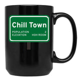 Chill Town Black Coffee Mug, Gift Coffee Mug - Black