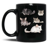 Chinchilla Sticker Pack Black Coffee Mug, Gift Coffee Mug