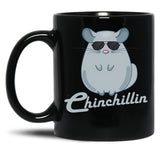 Chinchillin Shirt Funny Chinchilla Lovers Black Coffee Mug, Gift Coffee Mug