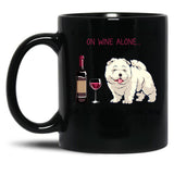 Chow Chow And Wine Funny Dog Black Coffee Mug, Gift Coffee Mug