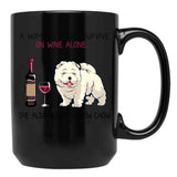 Chow Chow And Wine Funny Dog Black Coffee Mug, Gift Coffee Mug - Black