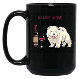 Chow Chow And Wine Funny Dog Black Coffee Mug, Gift Coffee Mug