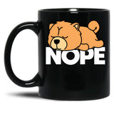 Chow Chow Dog Nope Black Coffee Mug, Gift Coffee Mug