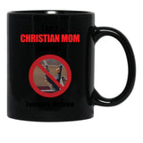 Christian Moms Against Feathers Mcgraw Black Coffee Mug, Gift Coffee Mug - Black