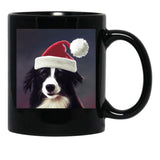 Christmas Border Collie - Perfect For Animal Lovers Black Coffee Mug, Gift Coffee Mug - Black