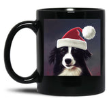 Christmas Border Collie - Perfect For Animal Lovers Black Coffee Mug, Gift Coffee Mug
