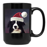 Christmas Border Collie - Perfect For Animal Lovers Black Coffee Mug, Gift Coffee Mug - Black